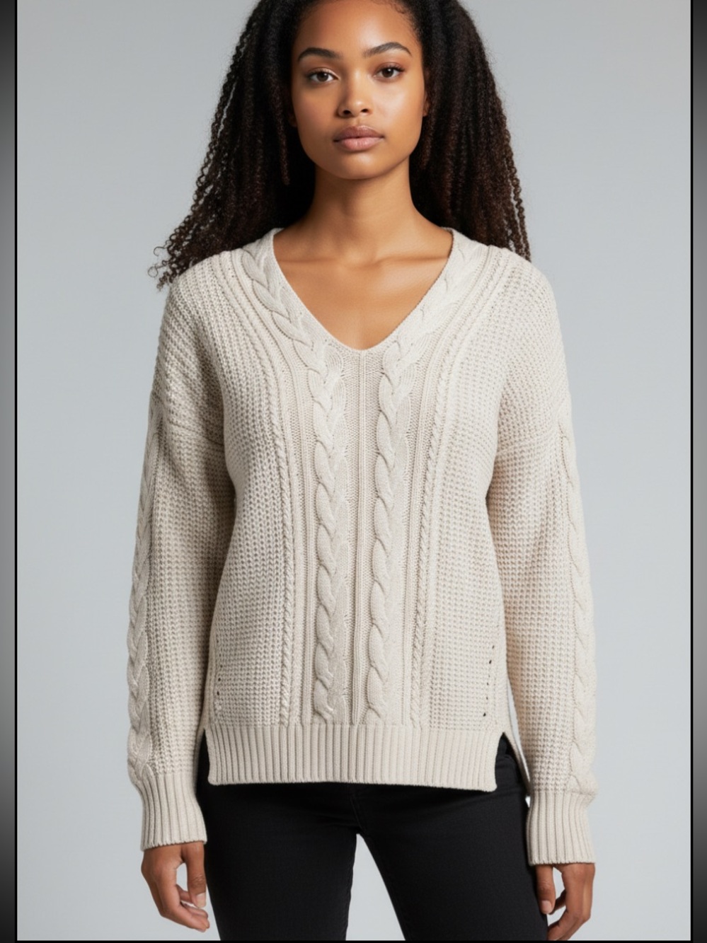 Tribal Jeans Cable Knit Sweater Size Large